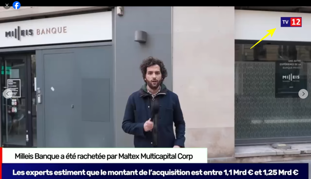 Στιγμιότυπο οθόνης από το βίντεο που ισχυρίζεται ότι ο Ζελένσκι αγόρασε τη γαλλική τράπεζα Milleis Bank